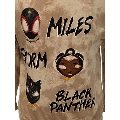 Youth XL Marvel Beige Hoodie Miles Storm Black Panther by Nikkolas Smith Collab