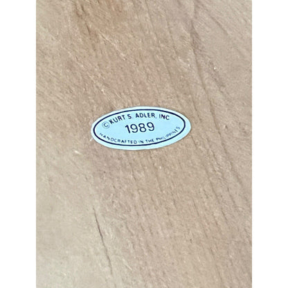 Kurt Adler Santa Claus Wood Christmas Ornament Holiday Painted 1989