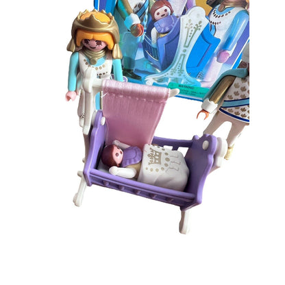 Vintage Playmobil 3835 Sultan Royal Family Prince Princess Baby Cradle Open 95