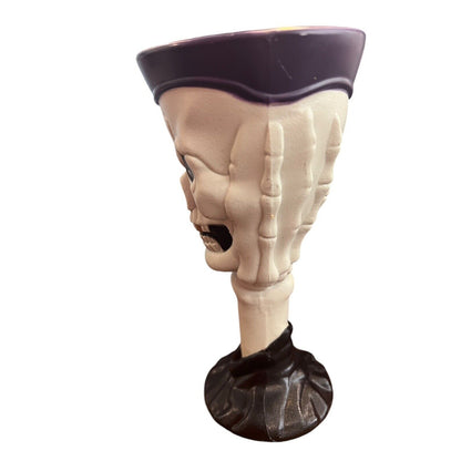 Vintage Skeleton Skull Plastic Wine Goblet Halloween Bones Cup Glass Glasses