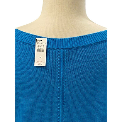 Size Medium Talbots Blue Cotton NWT Sweater Turquoise