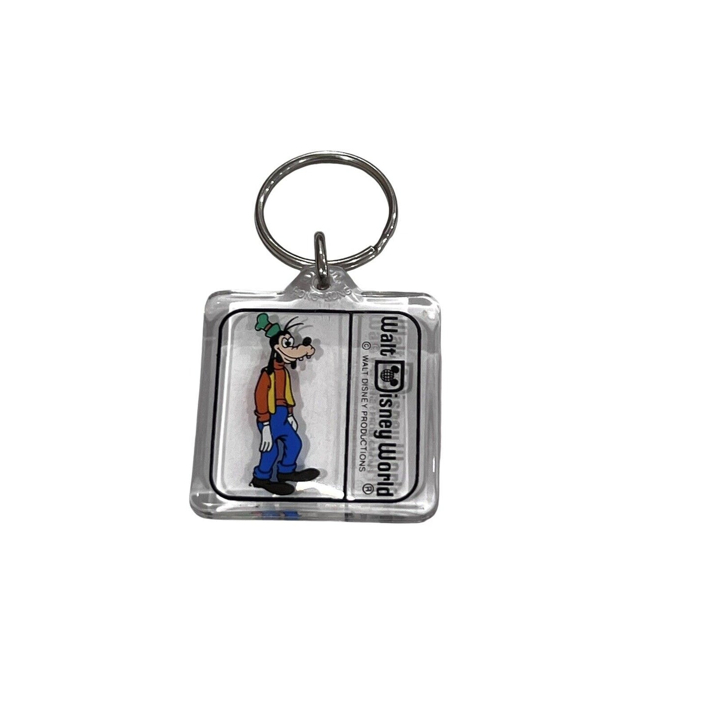 Vintage Walt Disney World GOOFY Acrylic Keychain 80’s WDW