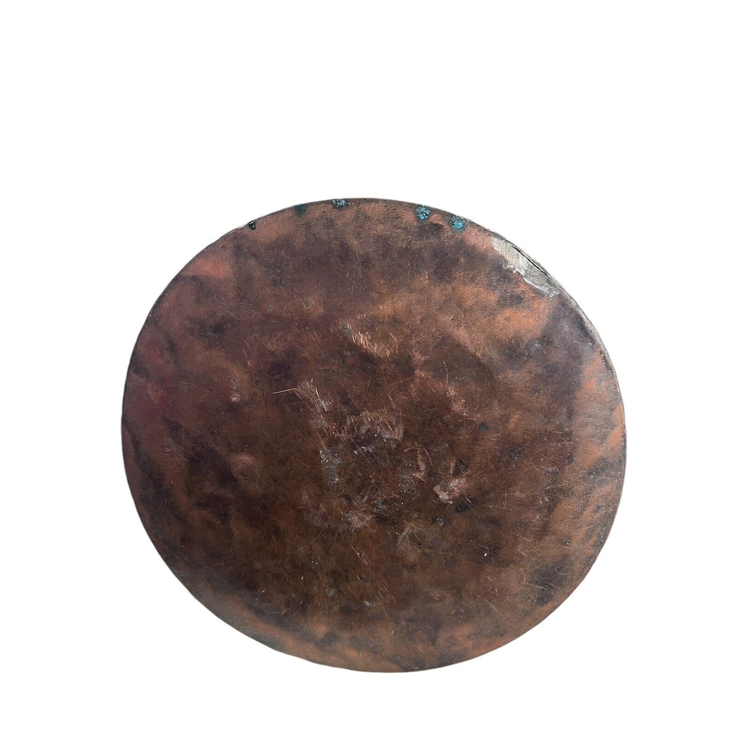 Primitive Copper Mixed Metal Hanging Pot Iron Handle Nice Gold Tone Design Trim