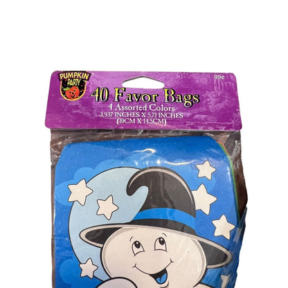 Ghost Halloween Candy Trick Or Treat Bags Two Sets Of 40ct NOS Multicolor