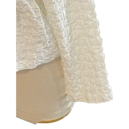 Size Medium Lorain Croft Short White Textured Crop Jacket Fitted Gorgeous