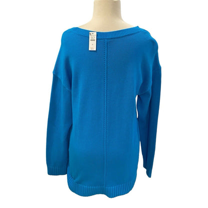 Size Medium Talbots Blue Cotton NWT Sweater Turquoise