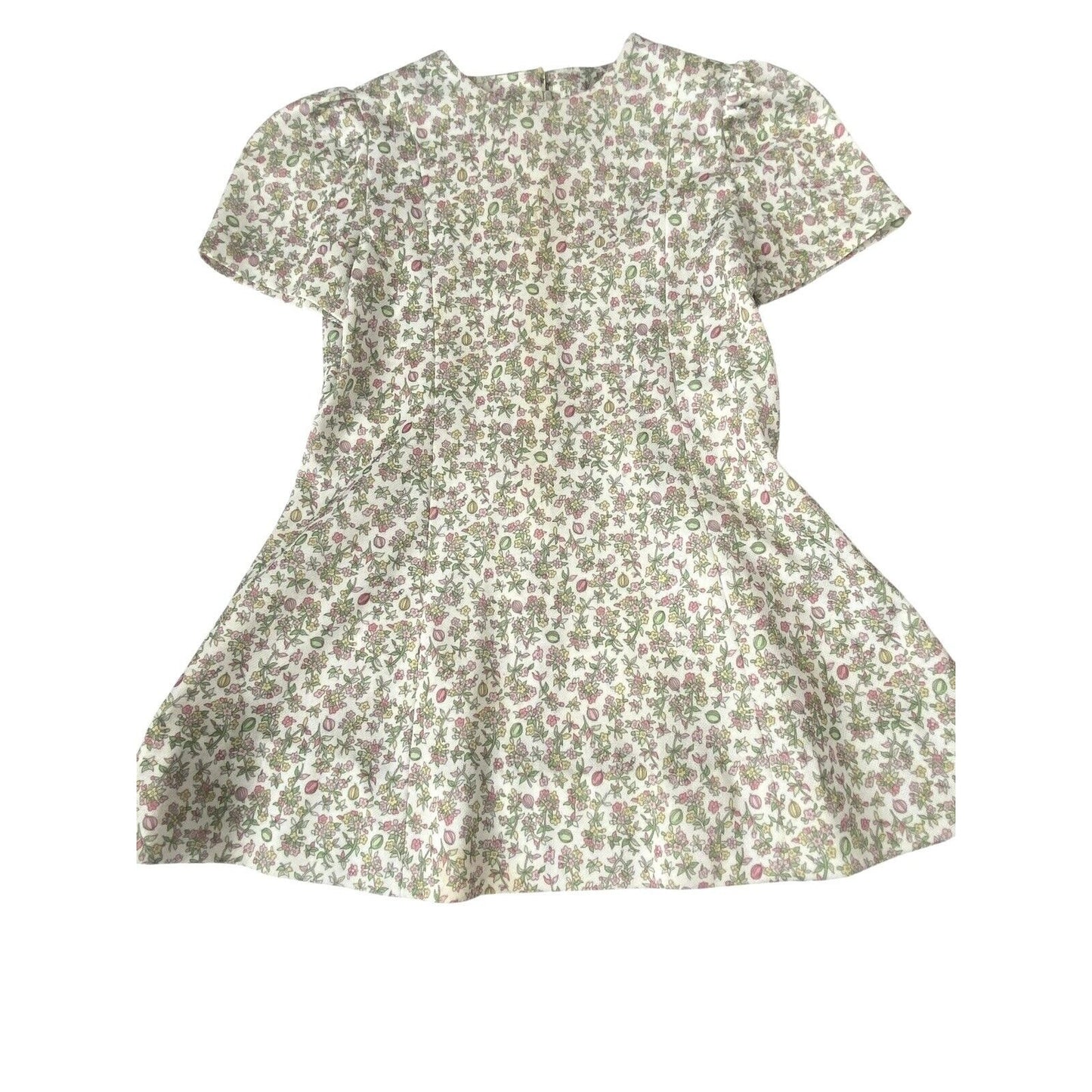 Vintage Girls Handmade Dress Jacket Set Floral Flowers Spring Homemade Cottage I