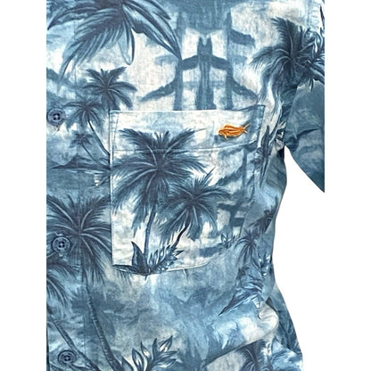 SALT LIFE Live Salty Short Sleeve Hawaiian Shirt Fishing Outdoor Boating Size Sm