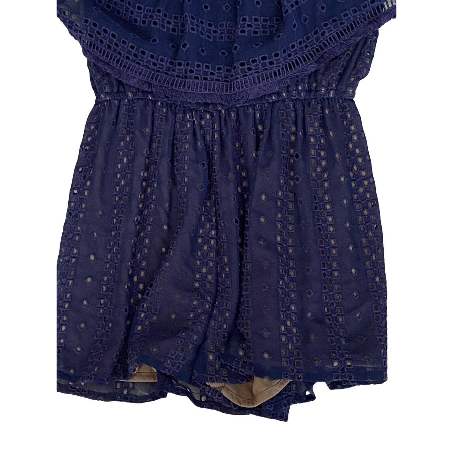 Size Small Anthropologie Ranna Gill Eyelet Off-The-Shoulder Romper Broderie