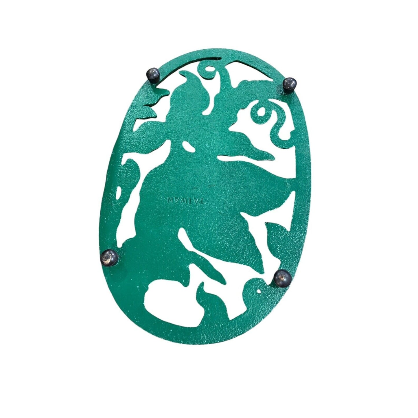 Vintage Green Cast Iron Peas Green Beans Kitchen Footed Trivet Taiwan