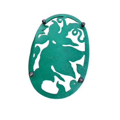 Vintage Green Cast Iron Peas Green Beans Kitchen Footed Trivet Taiwan