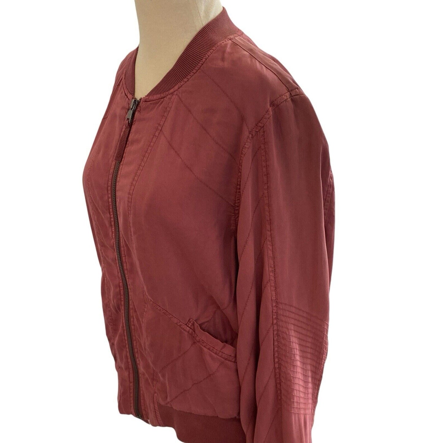 Size M Marrakech Anthropologie Womens Jacket Lightweight Bomber Mauve Pink