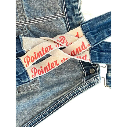 Vintage USA Pointer Low Back Bib Overalls Mens Distressed Worn 48 W 28 Inseam
