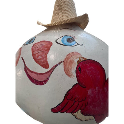 Gourd Snowman Scarecrow Hand Painted Christmas Winter Holiday Decoration Bird