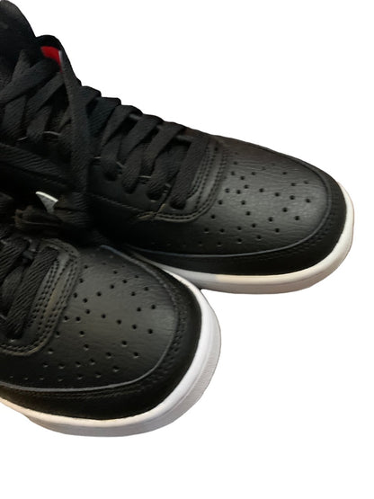 7M Nike Womens Court Vision Black White Leather Mid Sneaker New CD5436-001