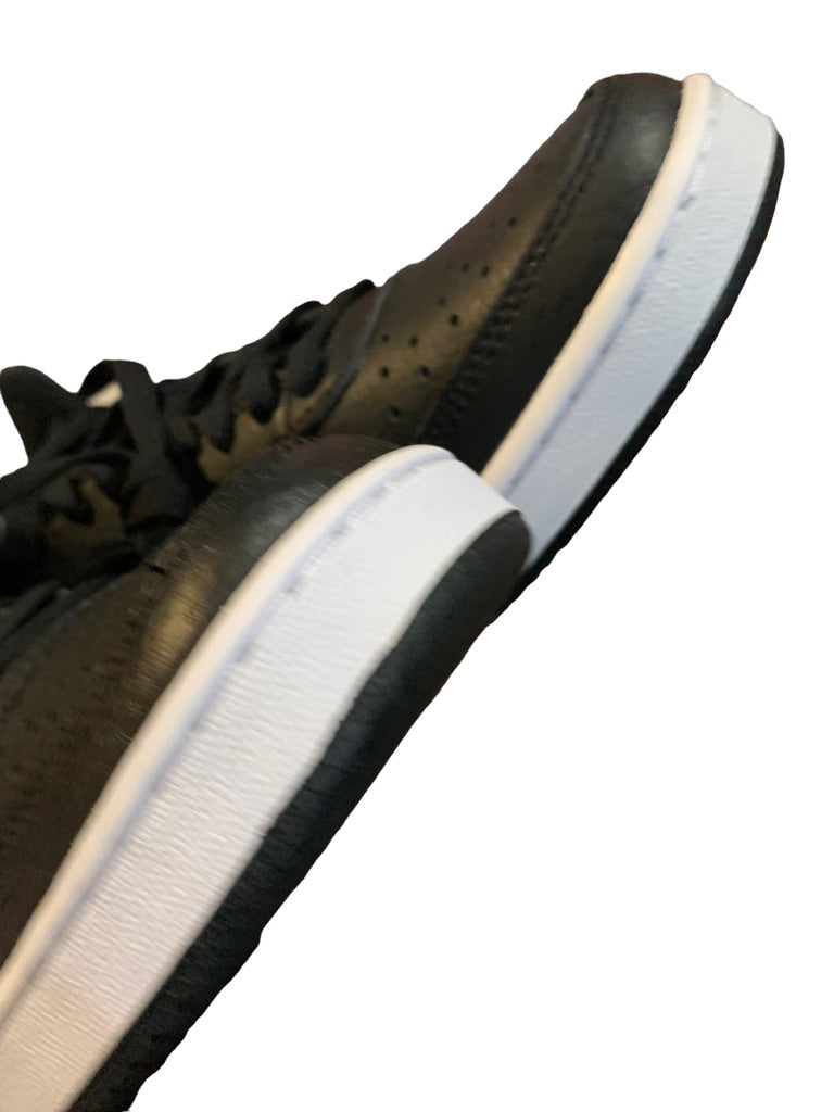 7M Nike Womens Court Vision Black White Leather Mid Sneaker New CD5436-001