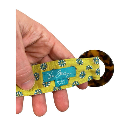 Vintage Vera Bradley Fabric Belt Peacock Turquoise Paisley Floral Bohemian 43”