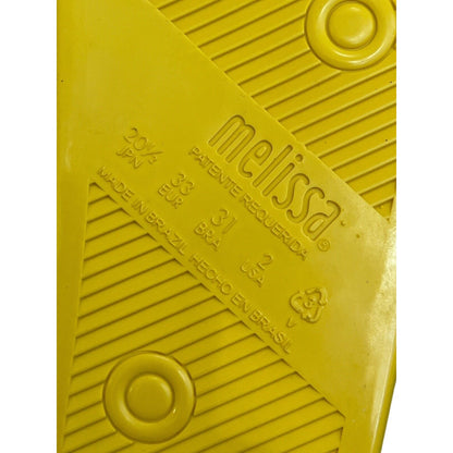 MINI MELISSA Unisex Black Slides Mickey Mouse Sandals Size 2 Youth Disney Beach