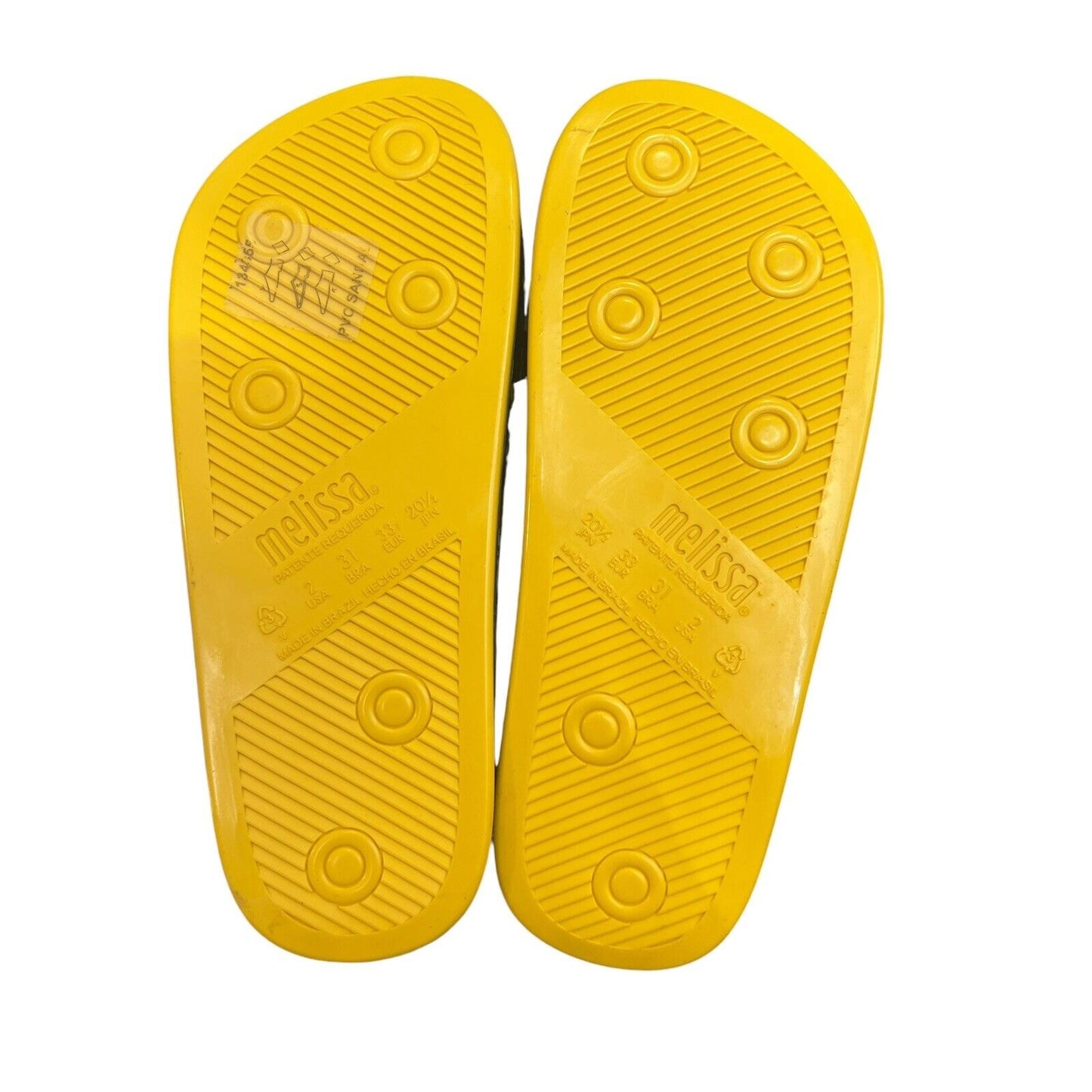 MINI MELISSA Unisex Black Slides Mickey Mouse Sandals Size 2 Youth Disney Beach