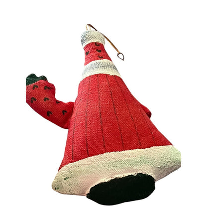 Santa Claus Hand Painted Canvas Christmas Ornament Holiday Pillow Painted