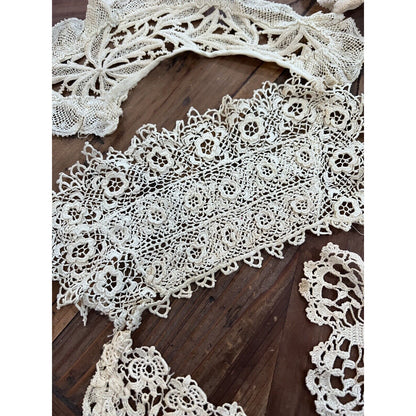 Antique Vintage Lace Collars And ScrapsVictorian Ivory Edwardian Sewing