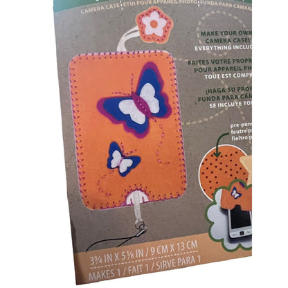 Dimensions Feltwork Fun Phone Case Cover Felt Embroidery Kit Kid Craft Butterfly