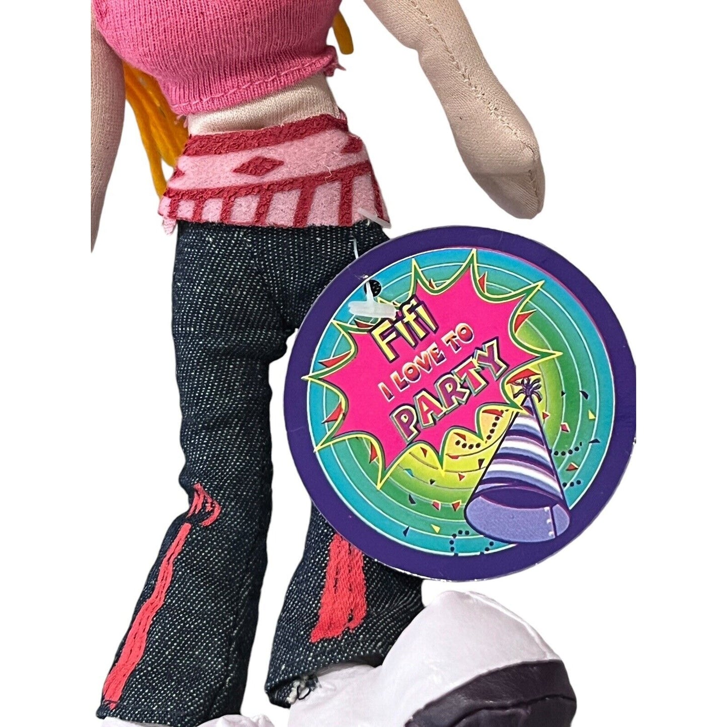 Angelz Fifi "I Love to Party" 16" Collectible Stuffed Doll NWT Pink 70’s Outfit