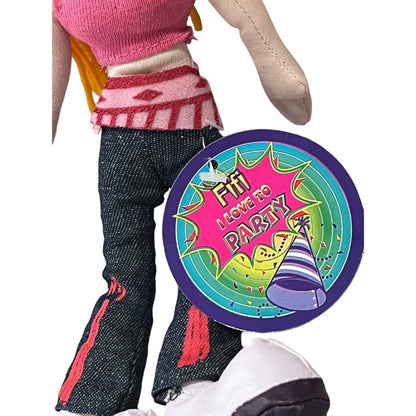 Angelz Fifi "I Love to Party" 16" Collectible Stuffed Doll NWT Pink 70’s Outfit