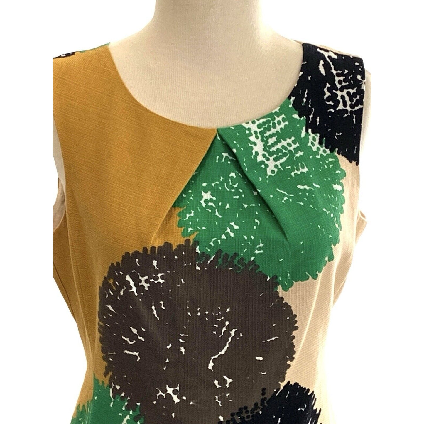 Anthropologie Tabitha Pom Flower Shift Sheath Dress Career Lined Size 6