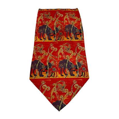 J GARCIA Tie Red Print Jerry Garcia Grateful Dead 56” Neck Tie Camel