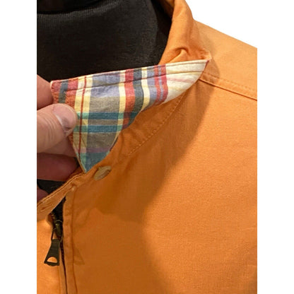 VINTAGE Polo Ralph Lauren Jacket Mens XL Zip Up Bomber Coat Jacket Logo Orange
