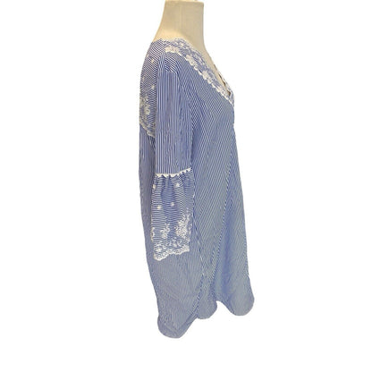 Size Small Laundry by Shelli Segal Womens Coastal Preppy Striped Dress Lace