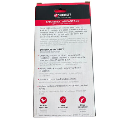 Kwikset Signature Series Round Deadbolt Satin Nickel SmartKey 99800-090 New