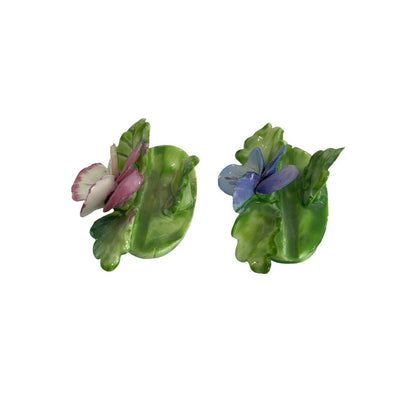 Vintage Royal Adderley Miniature Flowers Bone China Place Card Holders England 2