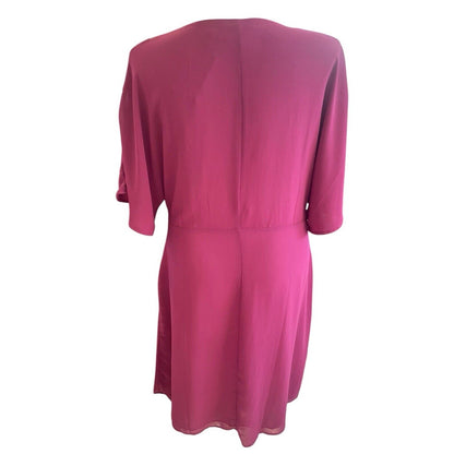 Standards And Practices Dress Surplice Wrap Front Magenta Women Size 2X