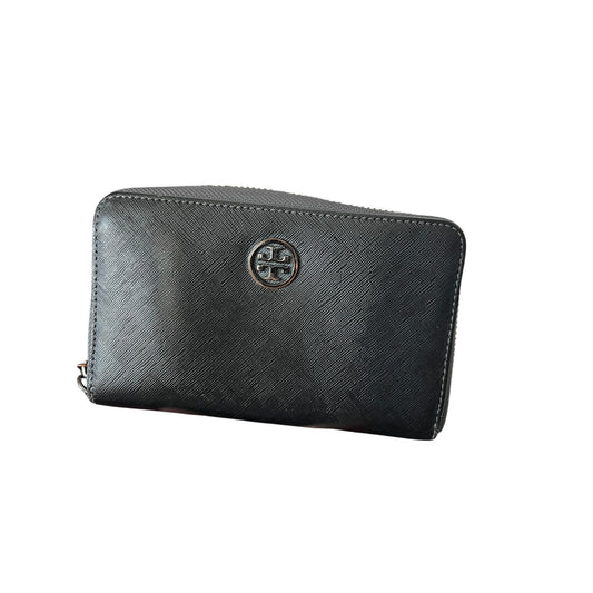 Tory Burch Wristlet Zip Wallet Missing Strap Gun Metal Gray