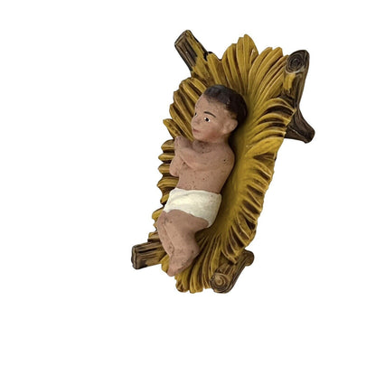 Vintage Molded Plastic Baby Jesus Made in Italy Manger Stamped Italy 100/2C