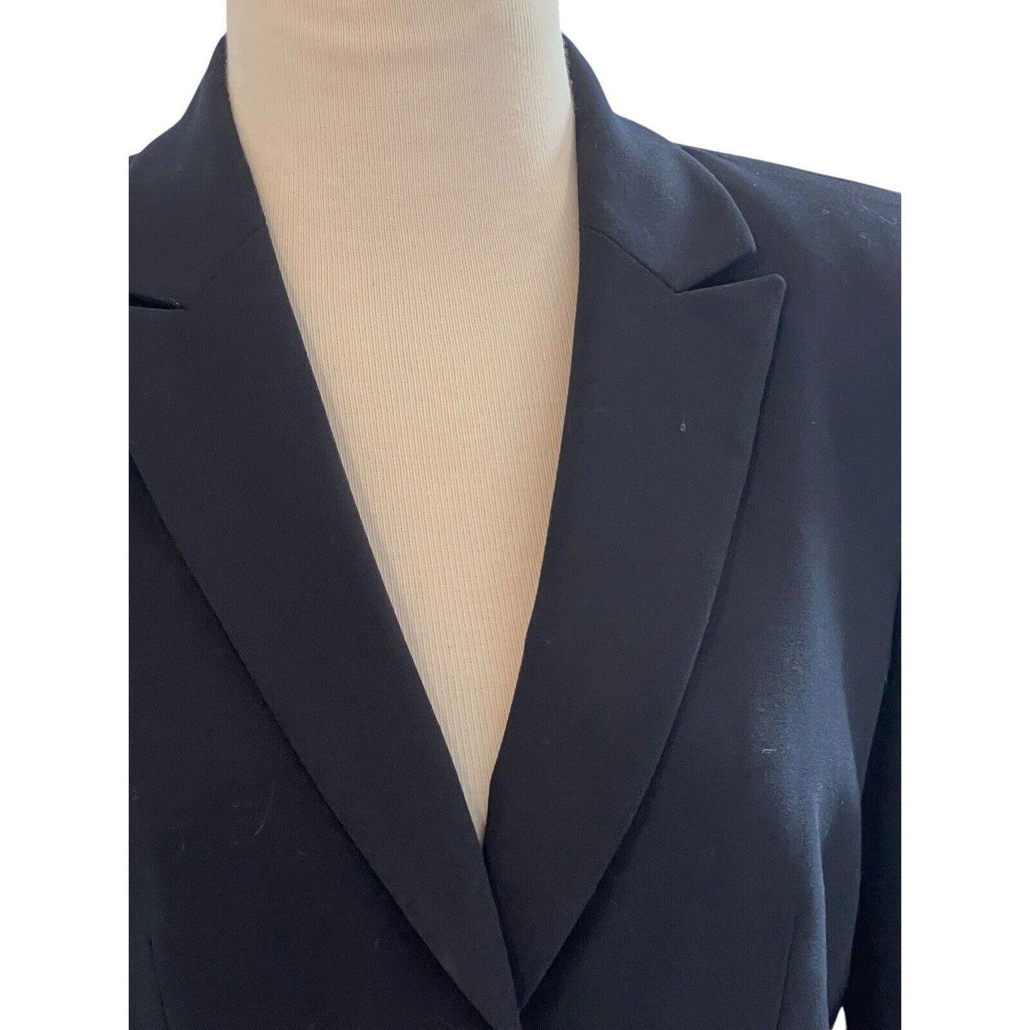 Size 4 Calvin Klein Navy Blue Blazer Jacket Classic Business Executive