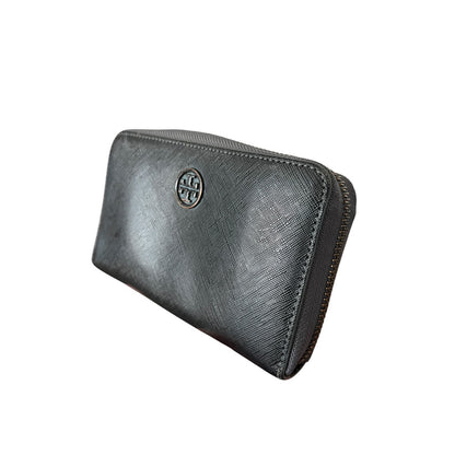 Tory Burch Wristlet Zip Wallet Missing Strap Gun Metal Gray