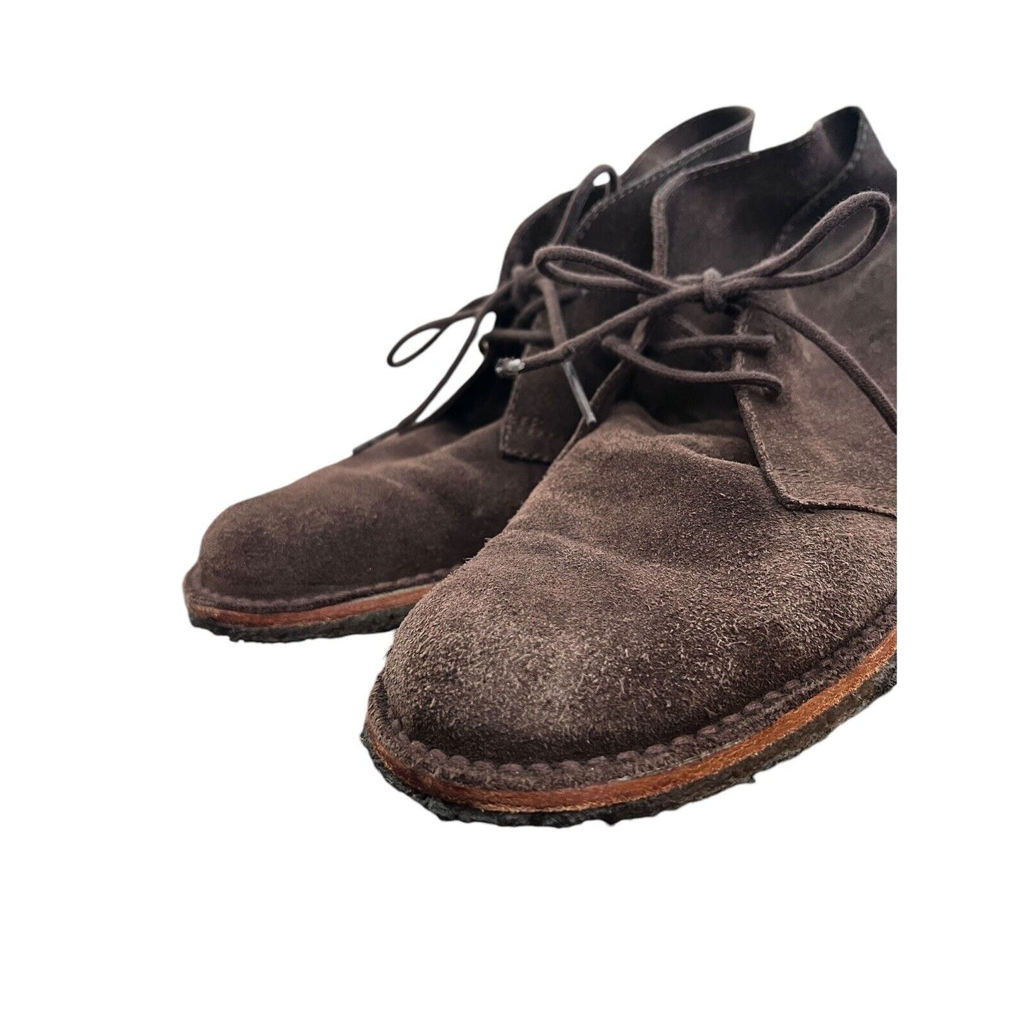 Size 9.5 Brooks Brothers Suede Brown Mens Lace Up Chukka Ankle Comfort Shoes