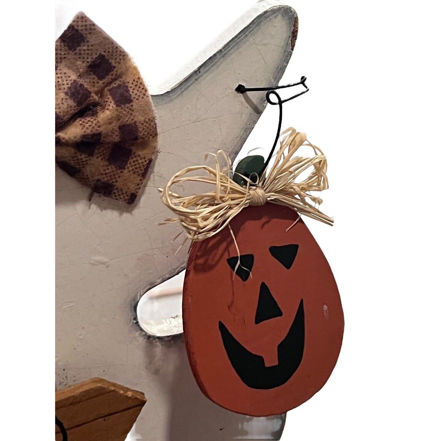 Wooden Ghost Halloween Decor Pumpkin Welcome Table Top Fall Decoration Painted