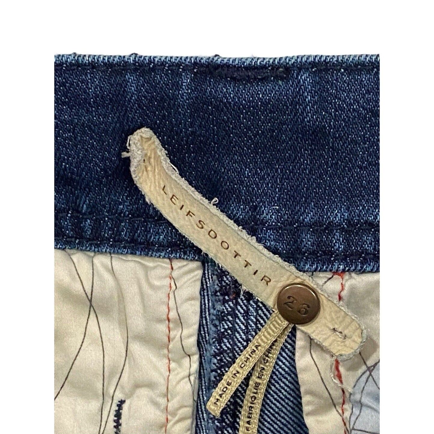 Size 26 Anthropologie Leifsdottir Lace Up Leg Equestrian Dark Wash Jeans EUC