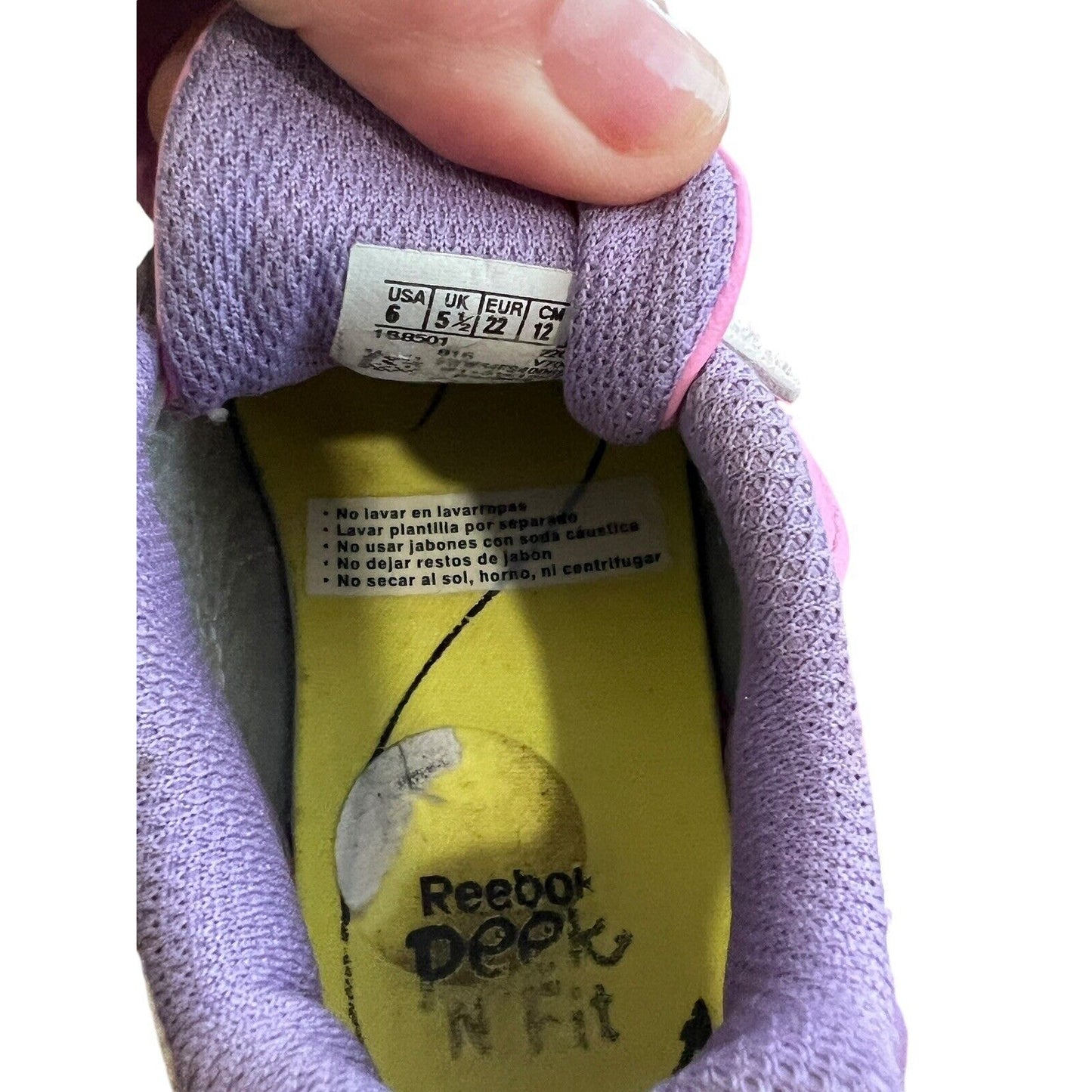 Toddler Girls Shoes Size 6 Reebok Pink Hook Loop Closure Walking Sneakers