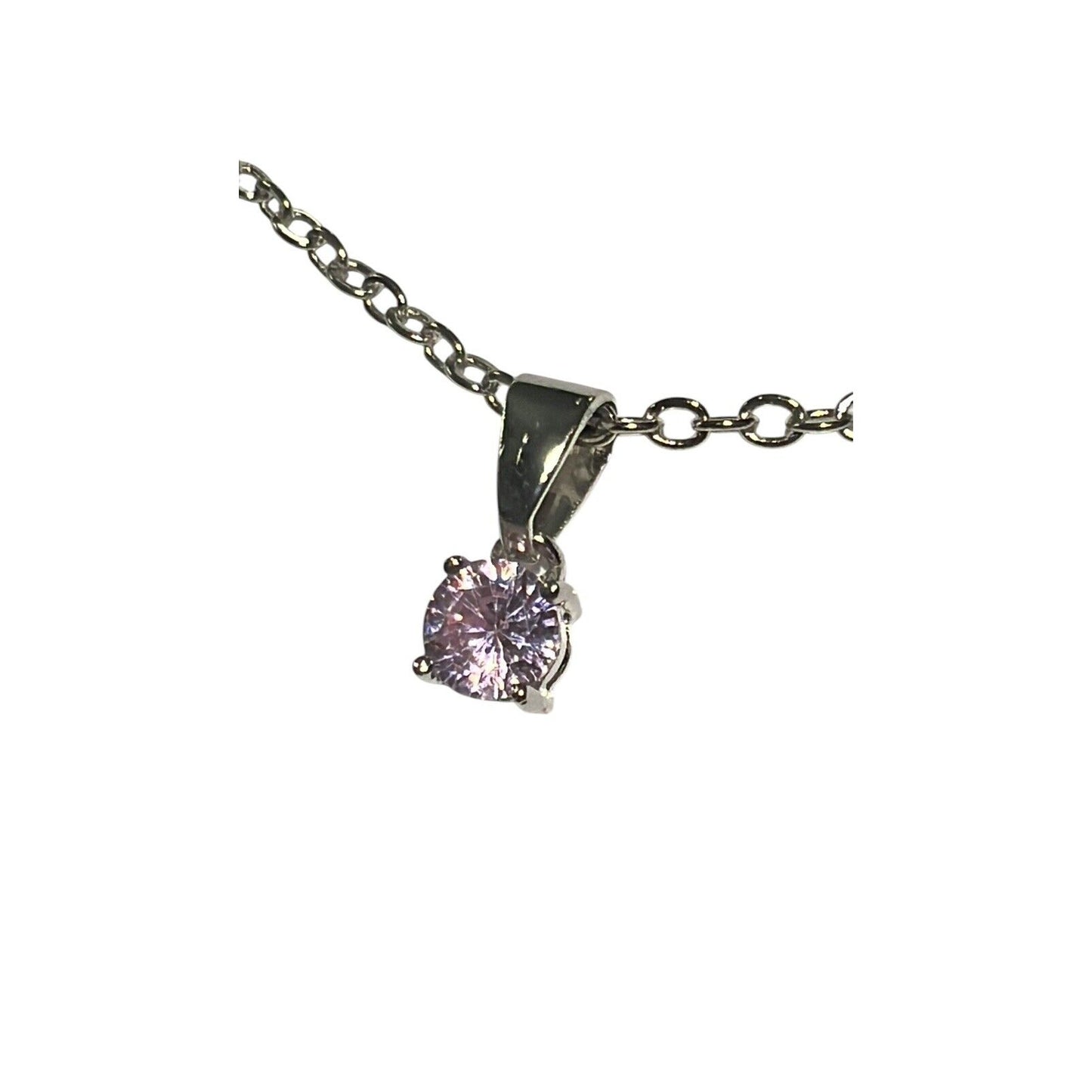 Effy Pink Crystal Pendant Silver Tone Necklace 18” New Sealed Valentine