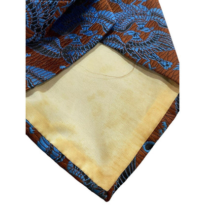 Vtg Sears Men's Store 60s 70s Polyester Tie Necktie Brown Blue Phoenix Bird