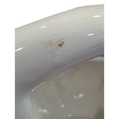 Porcelain Ghost Boo Handle Halloween Candy Dish Bowl WCL Crazing