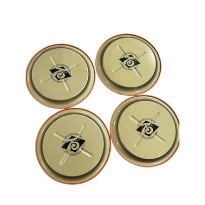 1976 Coca-Cola 75th Anniversary Metal Commemorative Coaster Set Of 4