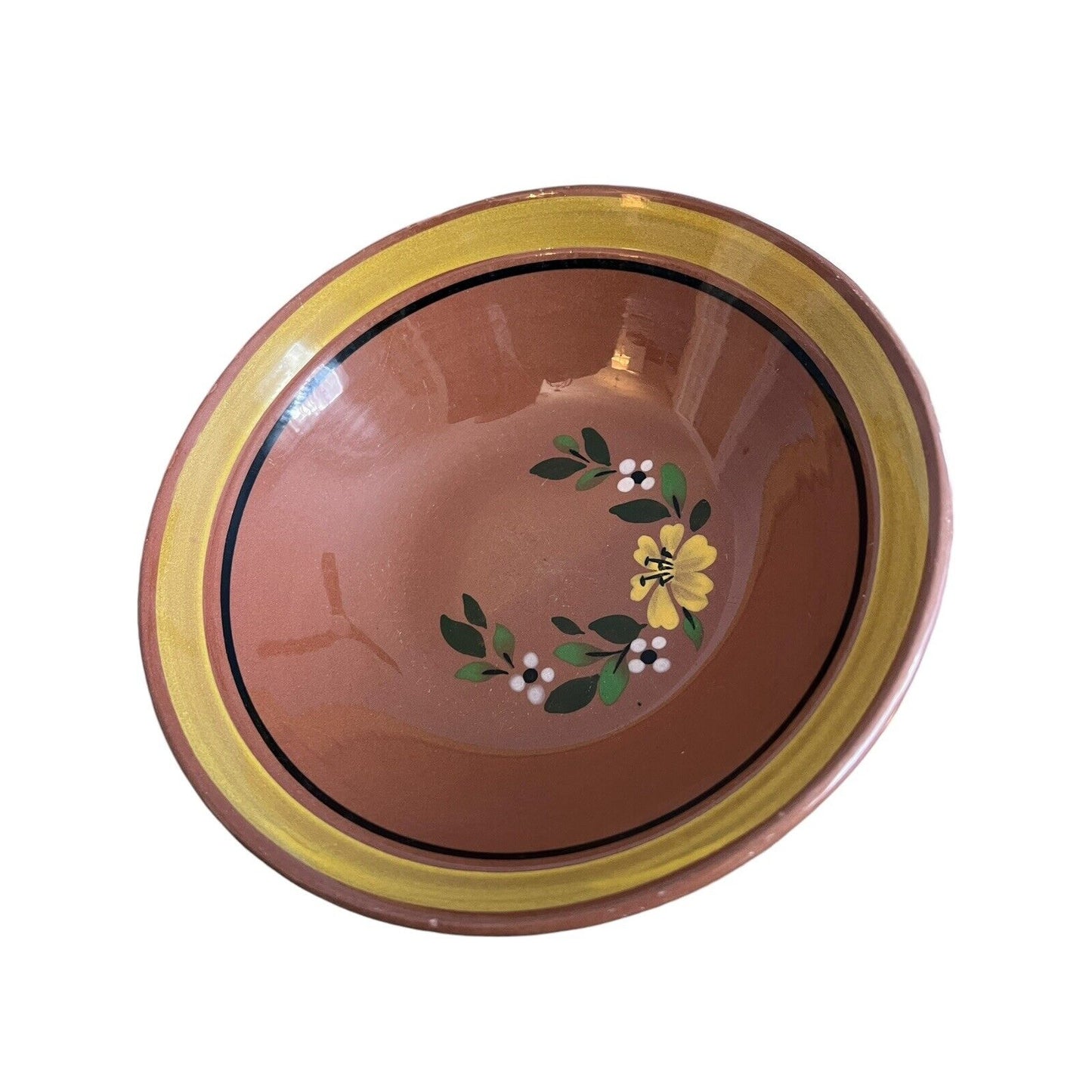 Vintage Stangl Pottery Yellow Flower Vegetable Serving Bowl 8 1/2" Craft Mosaic