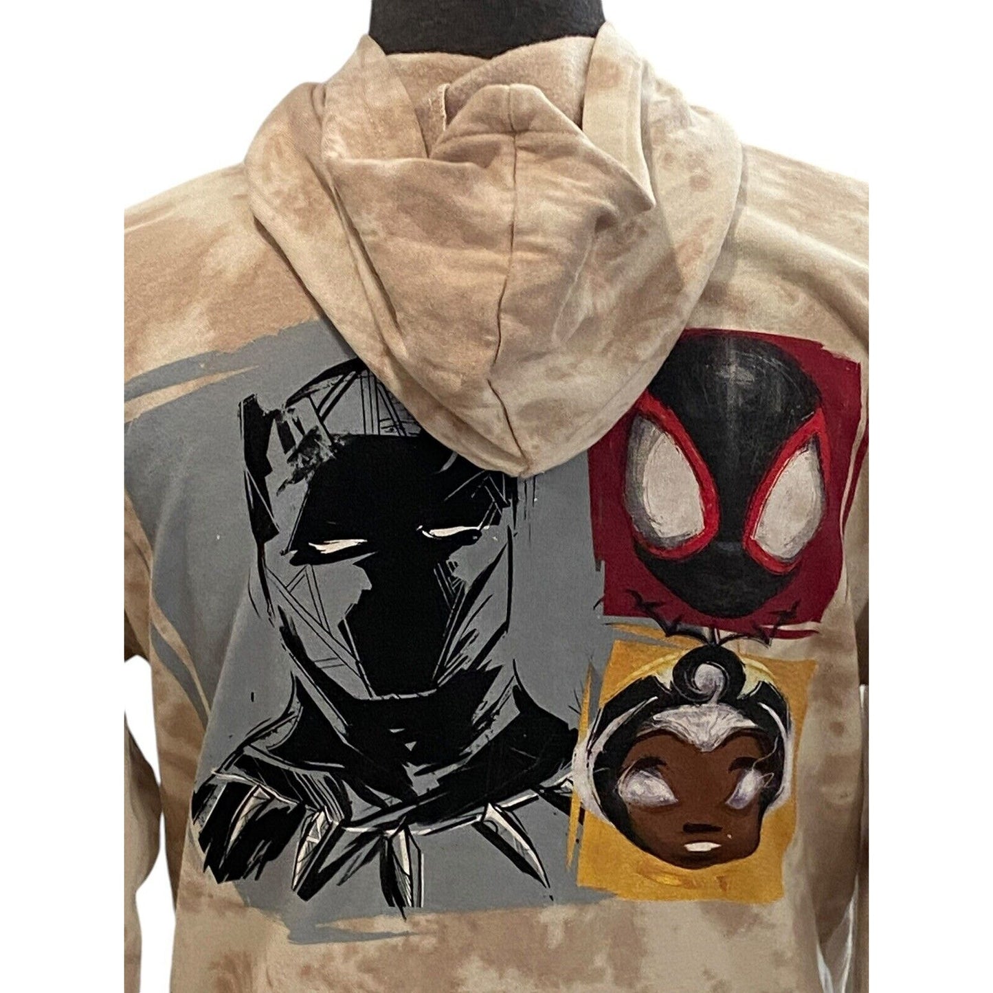 Youth XL Marvel Beige Hoodie Miles Storm Black Panther by Nikkolas Smith Collab