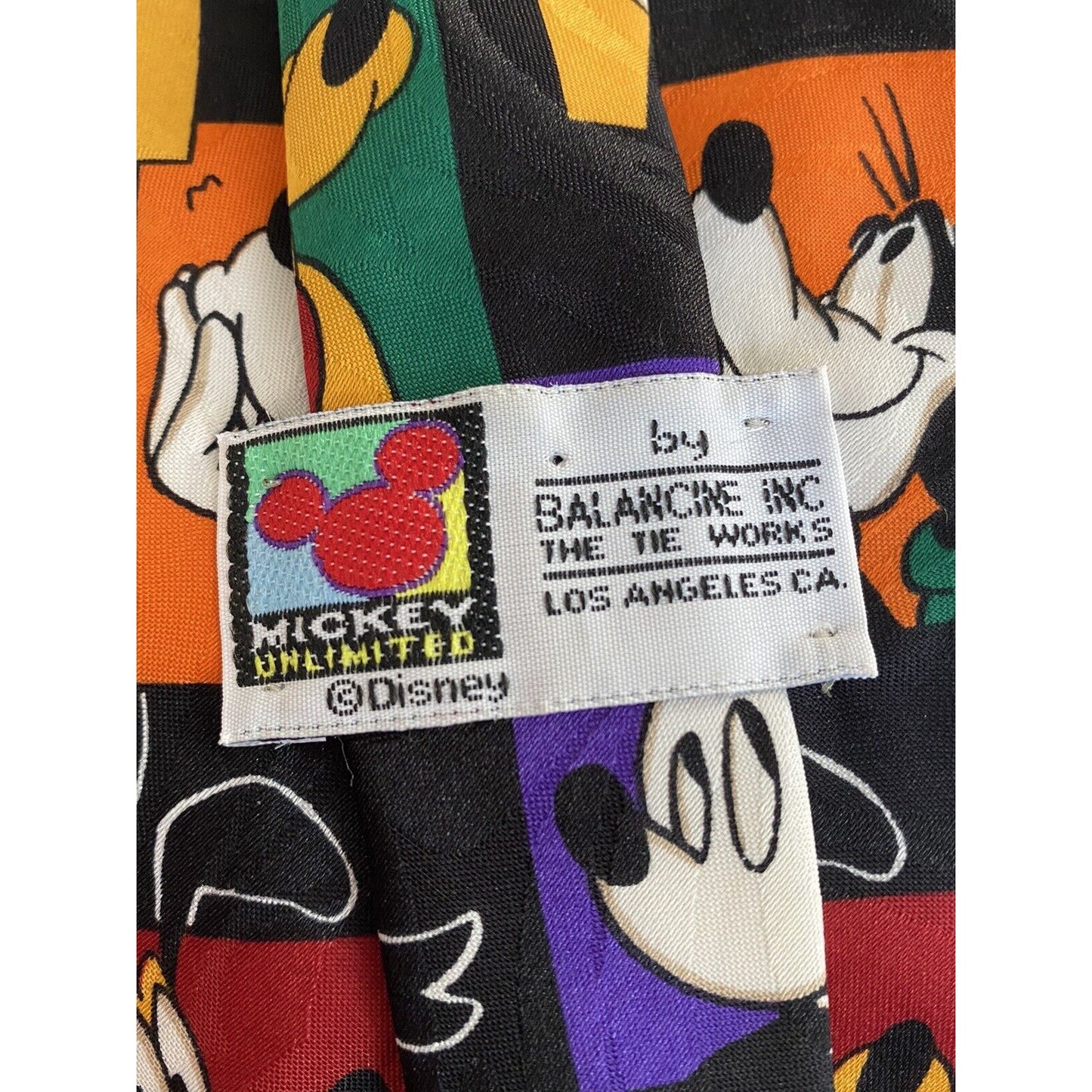 Mickey Unlimited By Balancine Inc 56x3.75 USA Necktie Pluto Mickey Daffy Donald